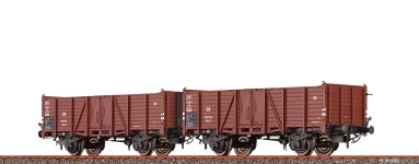 48450 - H0 - 2-tlg. Set Offene Güterwagen, Om21, DB, Ep. III